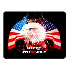 Independence Day, Eagle With Usa Flag Double Sided Fleece Blanket (small)  by FantasyWorld7