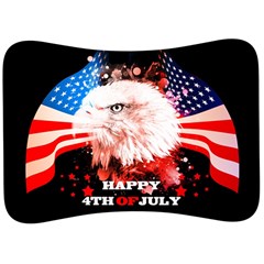 Independence Day, Eagle With Usa Flag Velour Seat Head Rest Cushion by FantasyWorld7