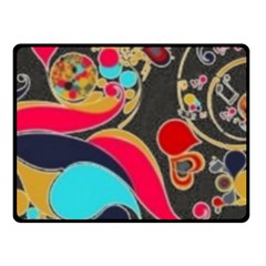 Retro Swirls In Black Fleece Blanket (small) by flipstylezfashionsLLC