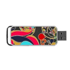 Retro Swirls In Black Portable Usb Flash (one Side) by flipstylezfashionsLLC