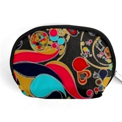 Retro Swirls In Black Accessory Pouches (medium)  by flipstylezfashionsLLC