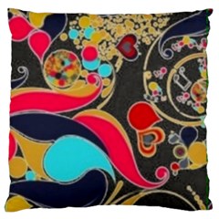 Retro Swirls In Black Standard Flano Cushion Case (one Side) by flipstylezfashionsLLC