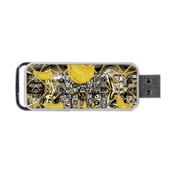 Gold Four Leaf Clover With Abstract Designs Portable Usb Flash (one Side) by flipstylezfashionsLLC