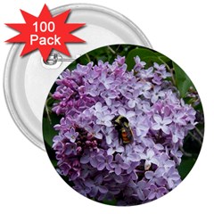 Lilac Bumble Bee 3  Buttons (100 Pack) 