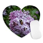 Lilac Bumble Bee Heart Mousepads Front