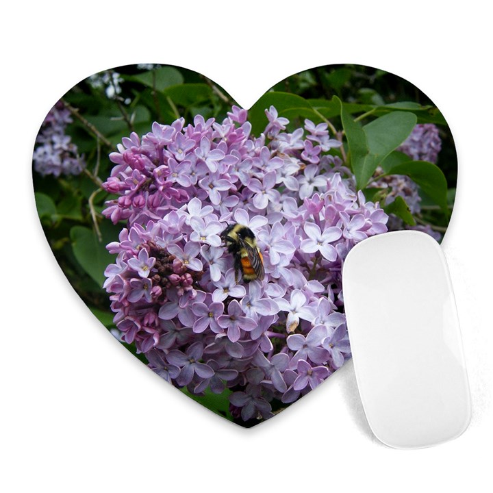 Lilac Bumble Bee Heart Mousepads