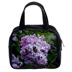 Lilac Bumble Bee Classic Handbags (2 Sides) by IIPhotographyAndDesigns