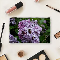 Lilac Bumble Bee Cosmetic Bag (medium) by IIPhotographyAndDesigns