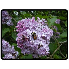 Lilac Bumble Bee Fleece Blanket (large)  by IIPhotographyAndDesigns