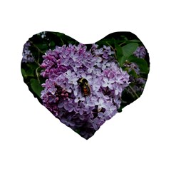 Lilac Bumble Bee Standard 16  Premium Heart Shape Cushions