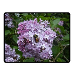 Lilac Bumble Bee Double Sided Fleece Blanket (small)  by IIPhotographyAndDesigns