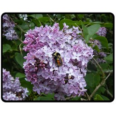 Lilac Bumble Bee Double Sided Fleece Blanket (medium)  by IIPhotographyAndDesigns