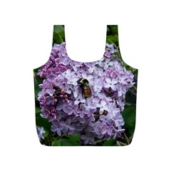 Lilac Bumble Bee Full Print Recycle Bags (s)  by IIPhotographyAndDesigns