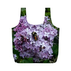 Lilac Bumble Bee Full Print Recycle Bags (m)  by IIPhotographyAndDesigns