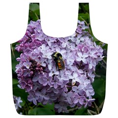 Lilac Bumble Bee Full Print Recycle Bags (l)  by IIPhotographyAndDesigns