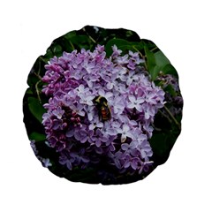 Lilac Bumble Bee Standard 15  Premium Flano Round Cushions by IIPhotographyAndDesigns