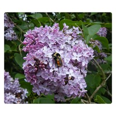 Lilac Bumble Bee Double Sided Flano Blanket (small)  by IIPhotographyAndDesigns