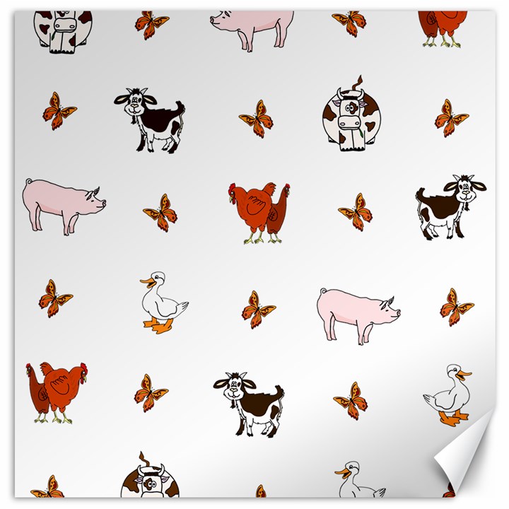 Farm Animals Canvas 20  x 20  