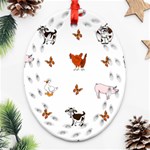 Farm Animals Oval Filigree Ornament (Two Sides) Back