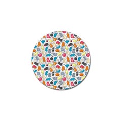 Funny Cute Colorful Cats Pattern Golf Ball Marker by EDDArt