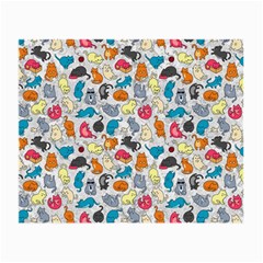 Funny Cute Colorful Cats Pattern Small Glasses Cloth by EDDArt