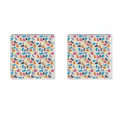 Funny Cute Colorful Cats Pattern Cufflinks (square) by EDDArt