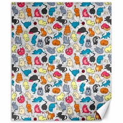 Funny Cute Colorful Cats Pattern Canvas 8  X 10  by EDDArt