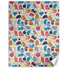 Funny Cute Colorful Cats Pattern Canvas 12  X 16   by EDDArt