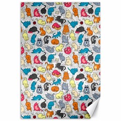 Funny Cute Colorful Cats Pattern Canvas 12  X 18   by EDDArt