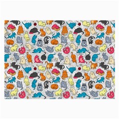 Funny Cute Colorful Cats Pattern Large Glasses Cloth (2-side) by EDDArt