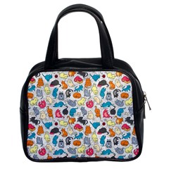 Funny Cute Colorful Cats Pattern Classic Handbags (2 Sides) by EDDArt