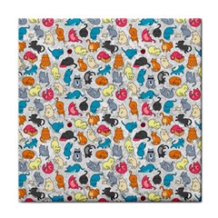 Funny Cute Colorful Cats Pattern Face Towel by EDDArt