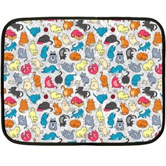 Funny Cute Colorful Cats Pattern Double Sided Fleece Blanket (mini)  by EDDArt