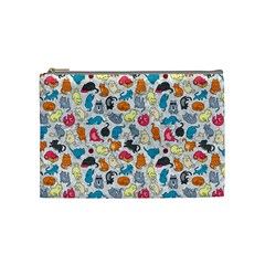 Funny Cute Colorful Cats Pattern Cosmetic Bag (medium) by EDDArt