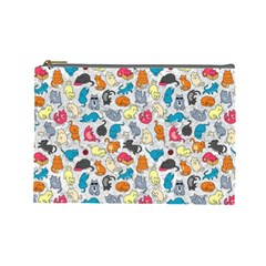 Funny Cute Colorful Cats Pattern Cosmetic Bag (large) by EDDArt