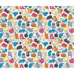 Funny Cute Colorful Cats Pattern Deluxe Canvas 14  x 11  14  x 11  x 1.5  Stretched Canvas