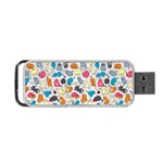 Funny Cute Colorful Cats Pattern Portable USB Flash (Two Sides) Front