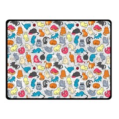 Funny Cute Colorful Cats Pattern Double Sided Fleece Blanket (small)  by EDDArt