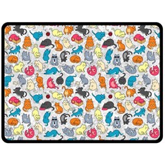 Funny Cute Colorful Cats Pattern Double Sided Fleece Blanket (large)  by EDDArt