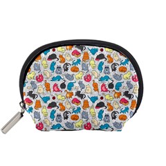 Funny Cute Colorful Cats Pattern Accessory Pouches (small)  by EDDArt