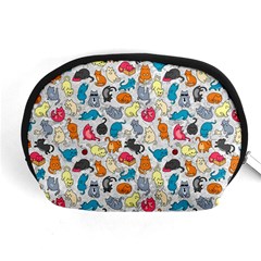 Funny Cute Colorful Cats Pattern Accessory Pouches (medium)  by EDDArt