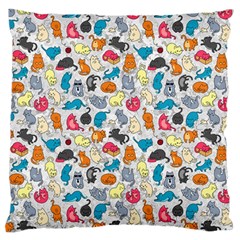 Funny Cute Colorful Cats Pattern Standard Flano Cushion Case (one Side) by EDDArt