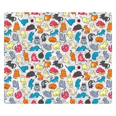 Funny Cute Colorful Cats Pattern Double Sided Flano Blanket (small)  by EDDArt