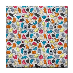 Funny Cute Colorful Cats Pattern Tile Coasters by EDDArt