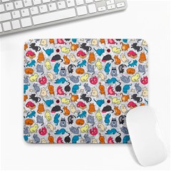 Funny Cute Colorful Cats Pattern Large Mousepads by EDDArt