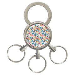 Funny Cute Colorful Cats Pattern 3-ring Key Chains by EDDArt