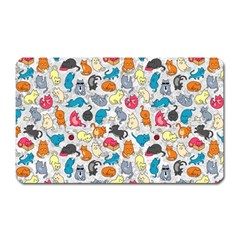 Funny Cute Colorful Cats Pattern Magnet (rectangular)