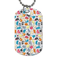 Funny Cute Colorful Cats Pattern Dog Tag (two Sides)