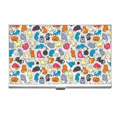 Funny Cute Colorful Cats Pattern Business Card Holders by EDDArt