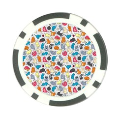 Funny Cute Colorful Cats Pattern Poker Chip Card Guard